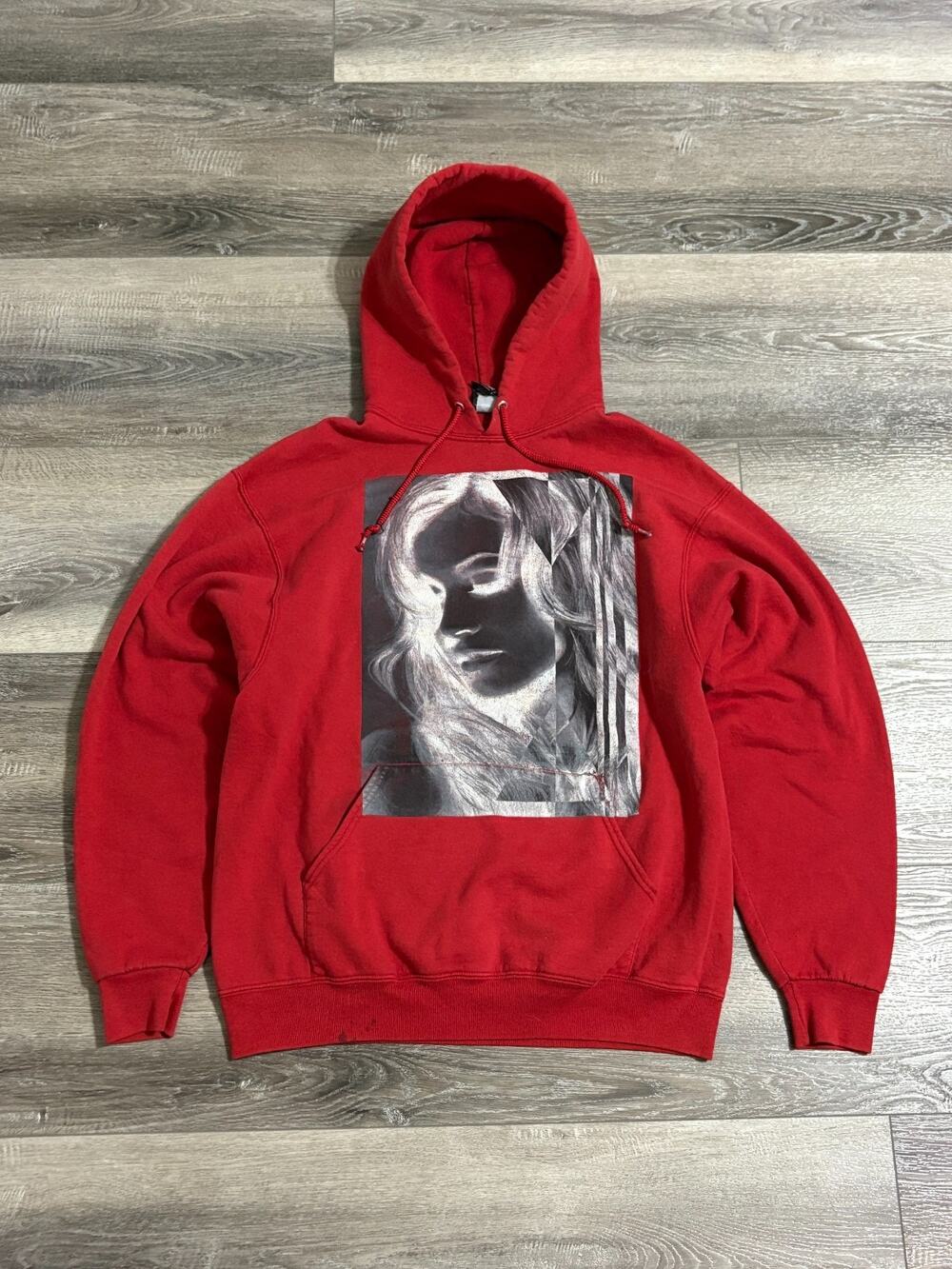 Tony Hawk Red Holographic Women Graphic Hoodie Y2K Retro Skater - Men’s Medium